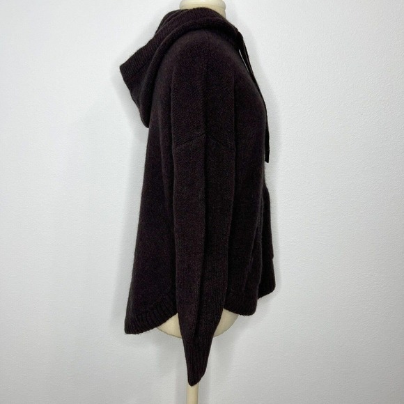 Madewell WILMINGTON Brown Heather Raisin Wool Alpaca Knit Hoodie Sweater NWT - Picture 12 of 16